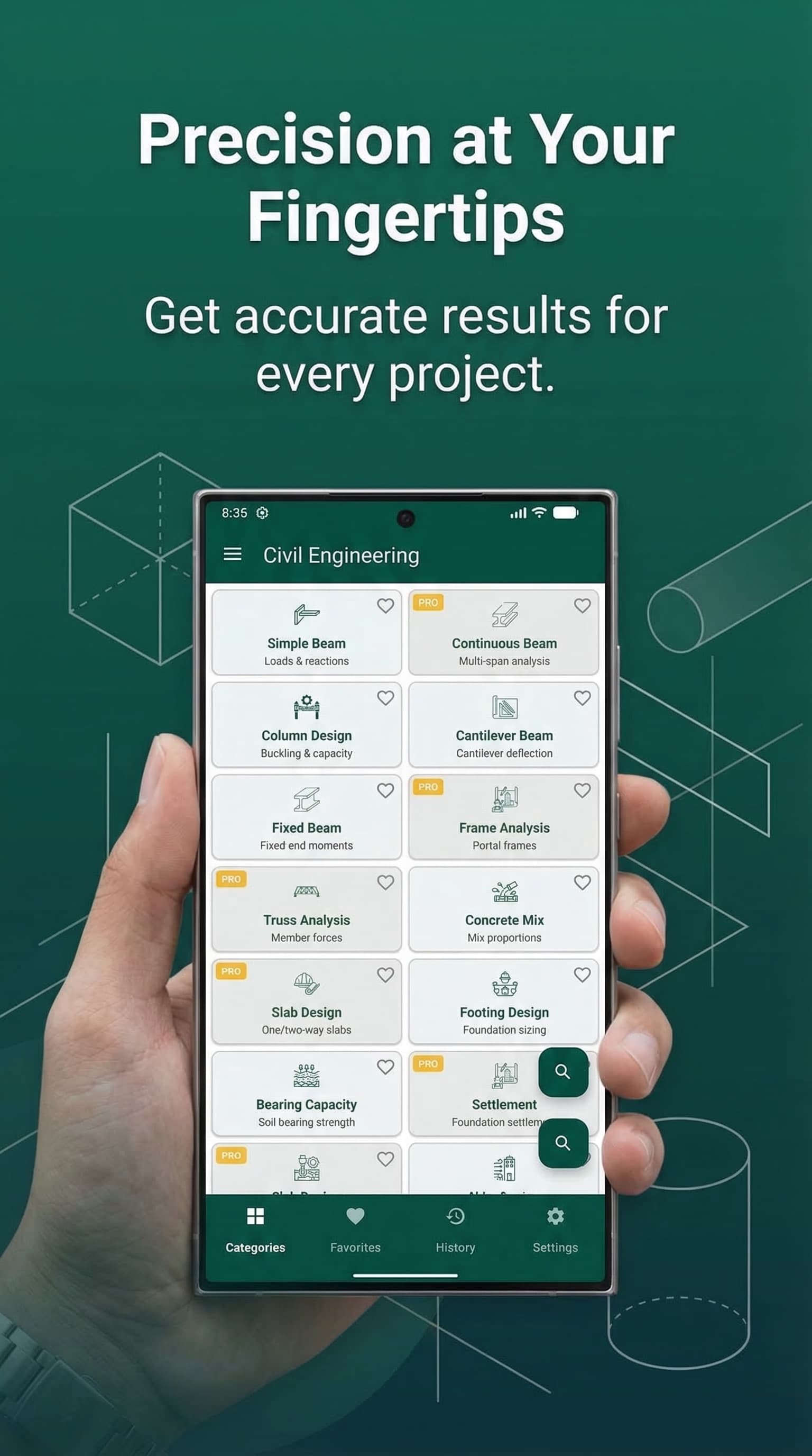 Civil Engineering — 22 Calculators