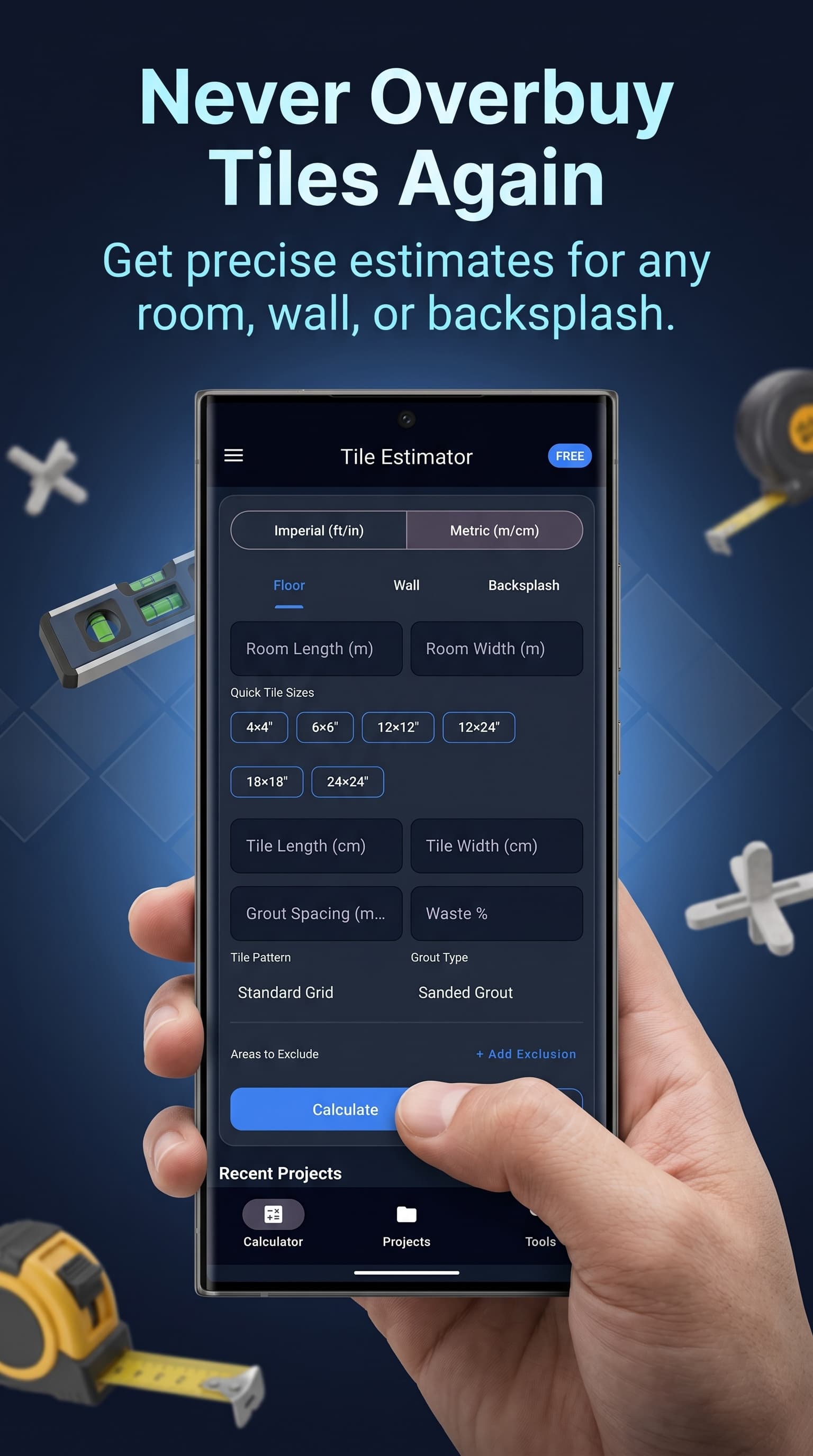 Dashboard — Tile Estimator